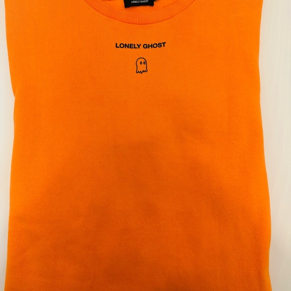 LONELY GHOST - Text Me When You Get Home Crewneck - Vibrant Orange - Picture 4 of 6